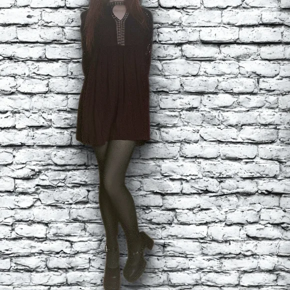 burgundy tights black dress 80D Opaque Tights | Sizes 4-38 main image 1
